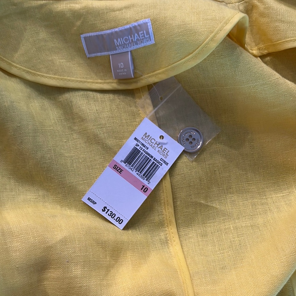 MICHAEL Michael Kors Yellow Linen Blazer - Picture 13 of 16